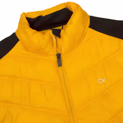 Calvin Klein Mens Frontera Insulated Breathable Hybrid Golf Jacket - S, Mustard
