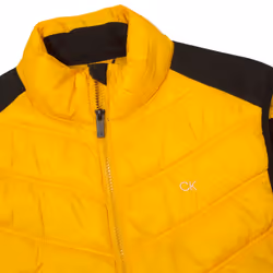 Calvin Klein Mens Frontera Moisture Wicking Full Zip Hybrid Golf Gilet - M, Mustard