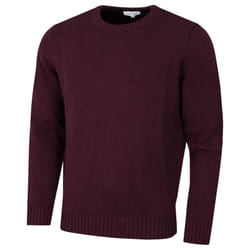 Calvin Klein Mens 2022 Knit Crew Neck Cotton CK Golf Sweater - 4XL, Burgundy