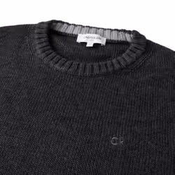 Calvin Klein Mens 2022 Knit Crew Neck Cotton CK Golf Sweater - 4XL, Charcoal Marl