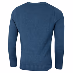 Calvin Klein Mens 2022 Knit Crew Neck Cotton CK Golf Sweater - 4XL, Denim Marl