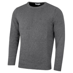 Calvin Klein Mens 2022 Knit Crew Neck Cotton CK Golf Sweater - 4XL, Grey Marl
