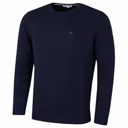 Calvin Klein Mens 2022 Knit Crew Neck Cotton CK Golf Sweater - 4XL, Navy