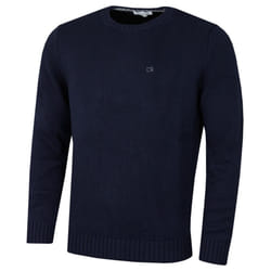 Calvin Klein Mens 2022 Knit Crew Neck Cotton CK Golf Sweater - 4XL, Navy