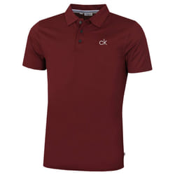 Calvin Klein Mens 2022 Central Eco Lightweight Moisture Wicking Golf Polo Shirt - 4XL, Burgundy