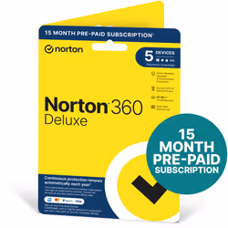 Norton 360 Deluxe 5 Devices 15 MONTHS Subscription with Auto Renewal