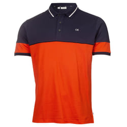 Calvin Klein Mens 2023 Marshall Recycled Easy Care Wicking Golf Polo Shirt - M, Spicy Orange