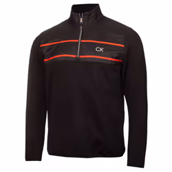 Calvin Klein Mens 2023 Harrow Hybrid Half Zip Stretch Insulated Golf Jacket - S, Black