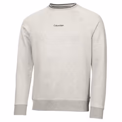 Calvin Klein Mens 2023 Rendell Soft Crew Neck Stretch Fabric Golf Sweater - XXL, Silver Marl