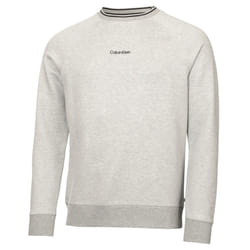 Calvin Klein Mens 2023 Rendell Soft Crew Neck Stretch Fabric Golf Sweater - XXL, Silver Marl