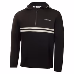 Calvin Klein Mens 2023 Addington Half Zip Stretch Thermal Golf Sweater - L, Black Marl