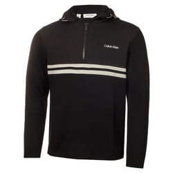 Calvin Klein Mens 2023 Addington Half Zip Stretch Thermal Golf Sweater - M, Black Marl