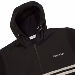 Calvin Klein Mens 2023 Addington Half Zip Stretch Thermal Golf Sweater - S, Black Marl