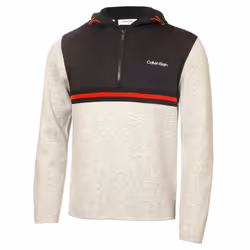 Calvin Klein Mens 2023 Addington Half Zip Stretch Thermal Golf Sweater - L, Silver Marl