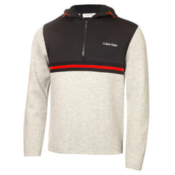Calvin Klein Mens 2023 Addington Half Zip Stretch Thermal Golf Sweater - L, Silver Marl