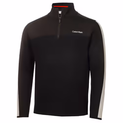 Calvin Klein Mens 2023 Foxe Close Hybrid Half Zip Thermal Golf Sweater - L, Black