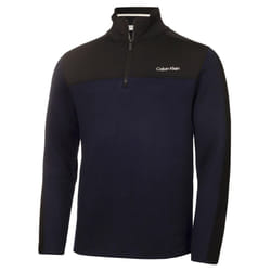 Calvin Klein Mens 2023 Foxe Close Hybrid Half Zip Thermal Golf Sweater - S, Peacoat Marl