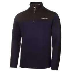 Calvin Klein Mens 2023 Foxe Close Hybrid Half Zip Thermal Golf Sweater - XXL, Peacoat Marl