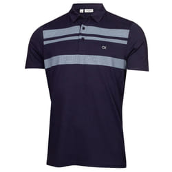 Calvin Klein Mens 2024 Fort Jackson Lightweight Quick Drying Golf Polo Shirt - M, Evening Blue