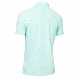 Calvin Klein Mens 2024 CK Monogram Quick Dry Moisture Wicking Golf Polo Shirt - M, Aqua