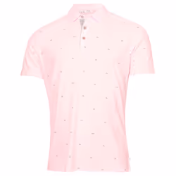 Calvin Klein Mens 2024 CK Monogram Quick Dry Moisture Wicking Golf Polo Shirt - M, Pink