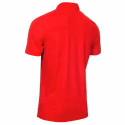 Calvin Klein Mens 2024 CK Monogram Quick Dry Moisture Wicking Golf Polo Shirt - L, Red