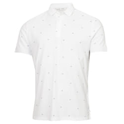 Calvin Klein Mens 2024 CK Monogram Quick Dry Moisture Wicking Golf Polo Shirt - L, White