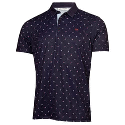 Calvin Klein Mens 2024 Treble Strike Print UV Protection Golf Polo Shirt - XXL, Evening Blue