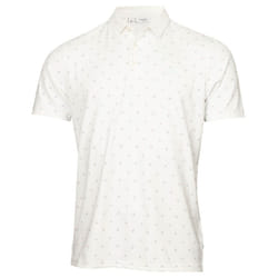 Calvin Klein Mens 2024 Treble Strike Print UV Protection Golf Polo Shirt - M, White