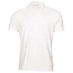 Calvin Klein Mens 2024 Treble Strike Print UV Protection Golf Polo Shirt - S, White