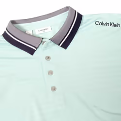 Calvin Klein Mens 2024 Parramore Quick Dry Moisture Wicking Golf Polo Shirt - M, Aqua