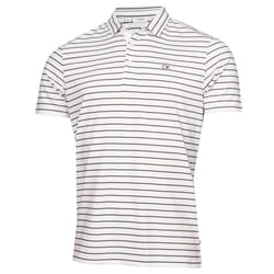 Calvin Klein Mens 2024 Silverstone Moisture Wicking Quick Dry Golf Polo Shirt - M, White/Evening Blue