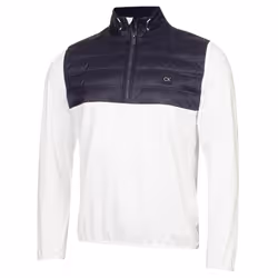 Calvin Klein Mens 2024 Rangewood Half Zip Hybrid Insulated Golf Sweater - XL, White