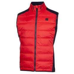 Calvin Klein Mens 2024 Rangewood Full Zip Stretch Insulated Hybrid Golf Gilet - M, Evening Blue/Red
