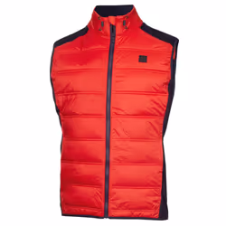 Calvin Klein Mens 2024 Rangewood Full Zip Stretch Insulated Hybrid Golf Gilet - S, Evening Blue/Red