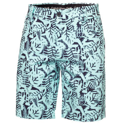 Calvin Klein Mens 2024 Printed Genius Four Way Stretch Slim Fit Golf Shorts - 34" Waist, Aqua/Evening Blue