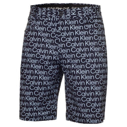 Calvin Klein Mens 2024 Printed Genius Four Way Stretch Slim Fit Golf Shorts - 34" Waist, Evening Blue/Blue