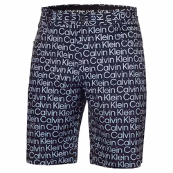 Calvin Klein Mens 2024 Printed Genius Four Way Stretch Slim Fit Golf Shorts - 36" Waist, Evening Blue/Blue