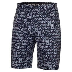 Calvin Klein Mens 2024 Printed Genius Four Way Stretch Slim Fit Golf Shorts - 36" Waist, Evening Blue/Blue