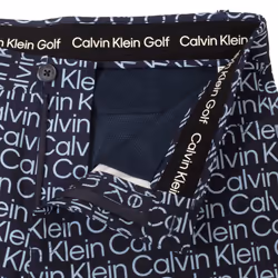 Calvin Klein Mens 2024 Printed Genius Four Way Stretch Slim Fit Golf Shorts - 36" Waist, Evening Blue/Blue