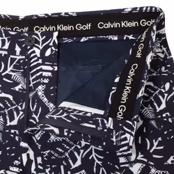 Calvin Klein Mens 2024 Printed Genius Four Way Stretch Slim Fit Golf Shorts - 36" Waist, Evening Blue/White