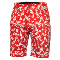 Calvin Klein Mens 2024 Printed Genius Four Way Stretch Slim Fit Golf Shorts - 32" Waist, Red/White