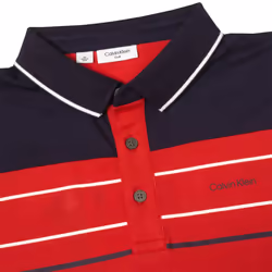 Calvin Klein Mens 2024 Eagle Moisture Wicking Lightweight Golf Polo Shirt - M, Red