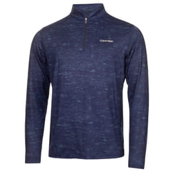 Calvin Klein Mens Newport Half Zip Thermal Breathable Lightweight Sweater - L, Evening Blue