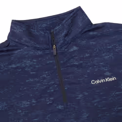 Calvin Klein Mens Newport Half Zip Thermal Breathable Lightweight Sweater - L, Evening Blue
