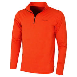 Calvin Klein Mens 2023 Newport Half Zip Thermal Breathable Lightweight Sweater - L, Spicy Orange Marl