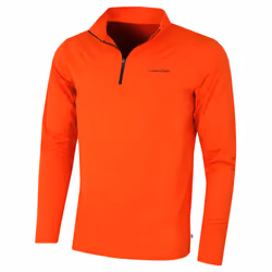 Calvin Klein Mens 2023 Newport Half Zip Thermal Breathable Lightweight Sweater - XL, Spicy Orange Marl