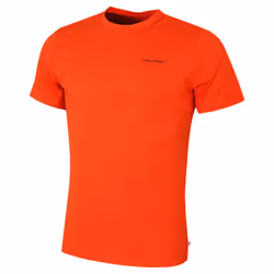 Calvin Klein Mens 2023 Newport Moisture Wicking Breathable Lightweight T-Shirt - L, Spicy Orange Marl