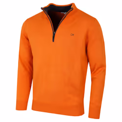 Calvin Klein Mens 2023 Knit Cotton 1/2 Zip Golf CK Top Sweater - XXXXXL, Orange