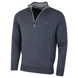 Calvin Klein Mens 2023 Knit Cotton 1/2 Zip Golf CK Top Sweater - XXL, Steel Grey